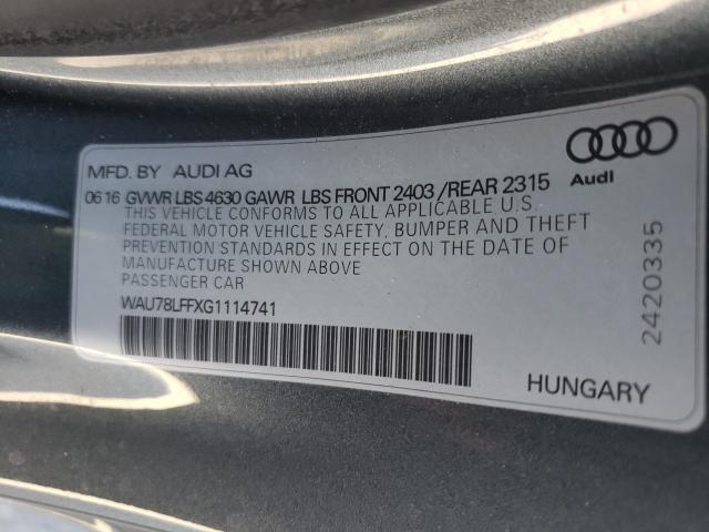 2016 AUDI A3 PREMIUM WAU78LFFXG1114741