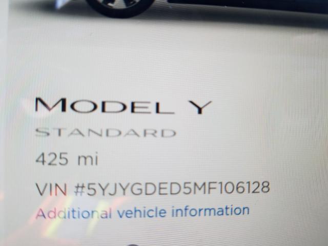 2021 TESLA MODEL Y 5YJYGDED5MF106128