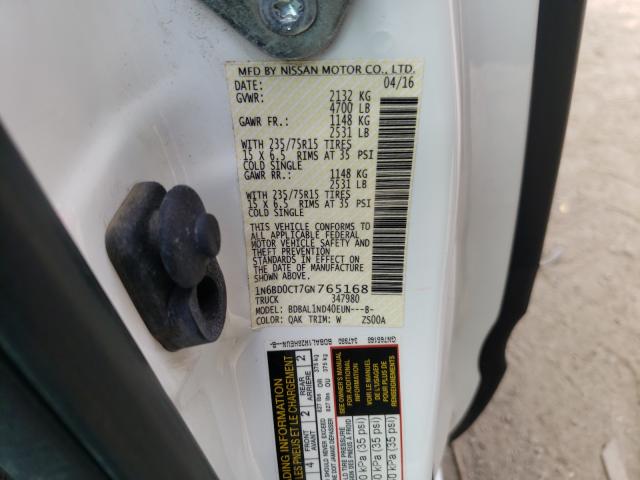 2016 NISSAN FRONTIER 1N6BD0CT7GN765168