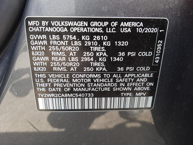 2021 VOLKSWAGEN ATLAS SE 1V2WR2CA8MC540733