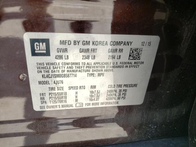 2016 BUICK ENCORE SPO KL4CJ1SM0GB587714
