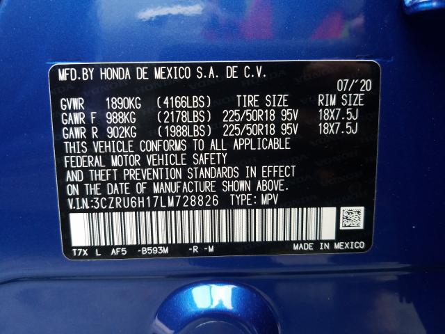 2020 HONDA HR-V SPORT 3CZRU6H17LM728826