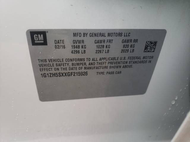 2016 CHEVROLET MALIBU PRE 1G1ZH5SXXGF215926