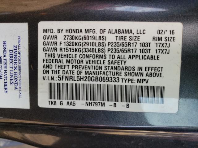 2016 HONDA ODYSSEY LX 5FNRL5H20GB069333
