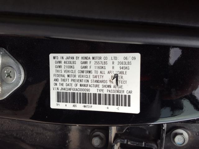 2010 ACURA TSX JH4CU4F6XAC000090