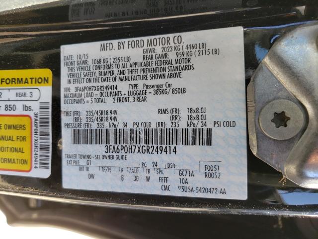 2016 FORD FUSION SE 3FA6P0H7XGR249414