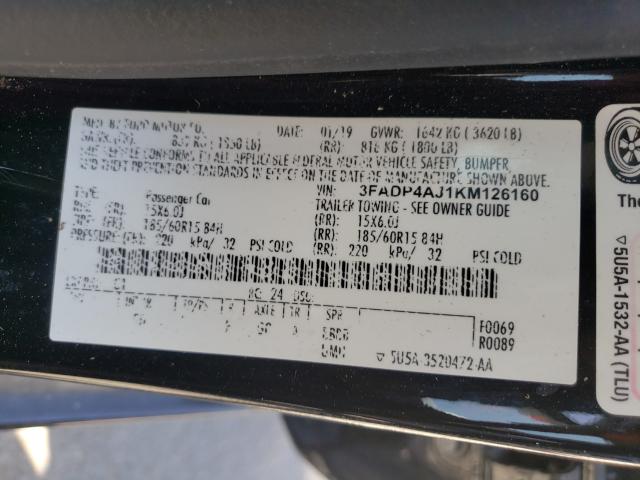 2019 FORD FIESTA S 3FADP4AJ1KM126160
