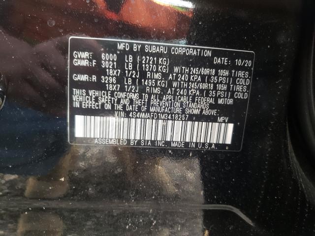 2021 SUBARU ASCENT PRE 4S4WMAFD1M3418257