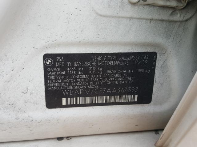 2010 BMW 335 I WBAPM7C57AA367392