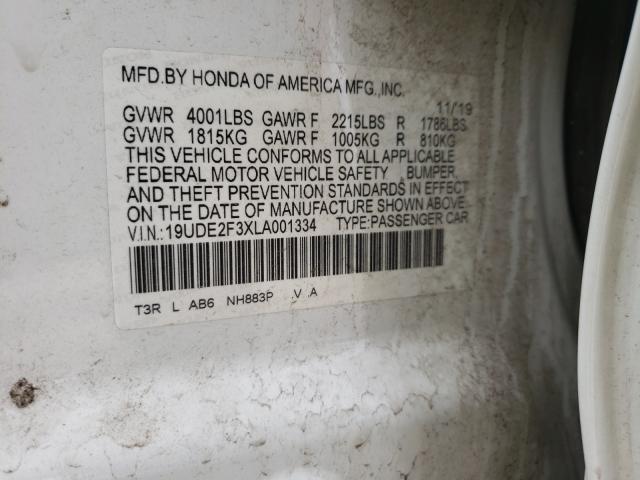 2020 ACURA ILX 19UDE2F3XLA001334