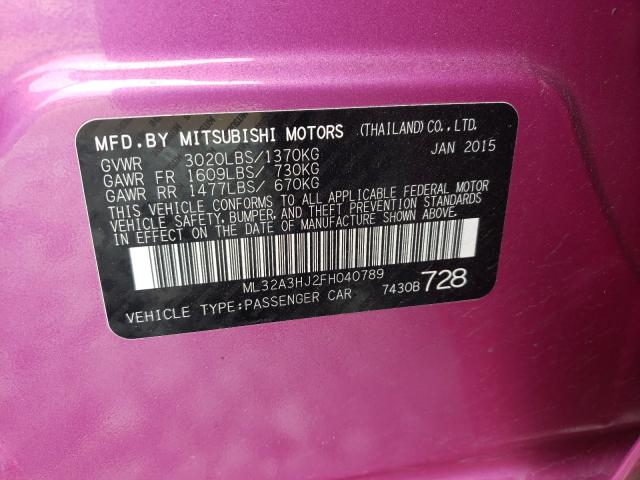 2015 MITSUBISHI MIRAGE DE ML32A3HJ2FH040789