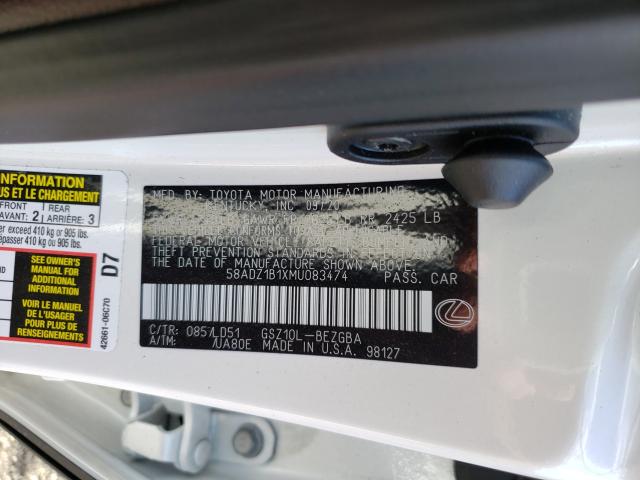 2021 LEXUS ES 350 BAS 58ADZ1B1XMU083474