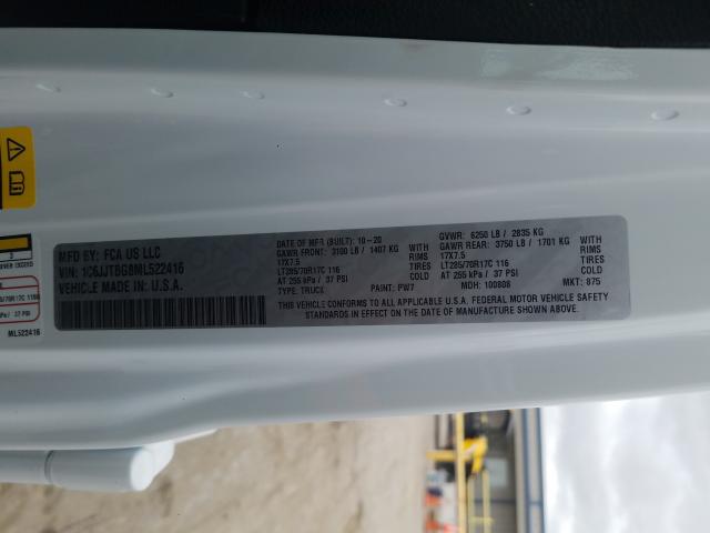 2021 JEEP GLADIATOR 1C6JJTBG8ML522416