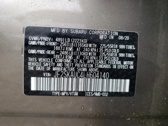 2020 SUBARU FORESTER L JF2SKAUC4LH604140