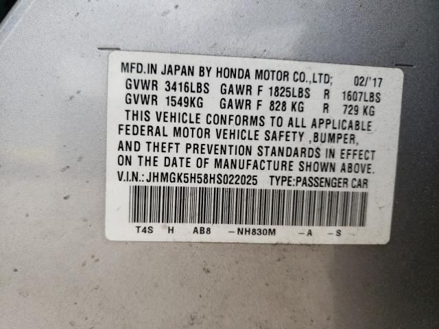 2017 HONDA FIT LX JHMGK5H58HS022025