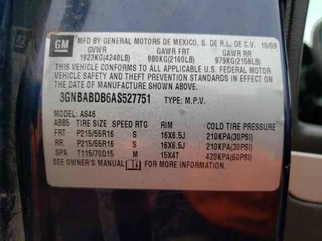 2010 CHEVROLET HHR 1LT 3GNBABDB6AS527751