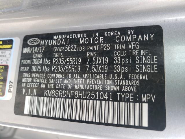 2017 HYUNDAI SANTA FE S KM8SRDHF8HU251041