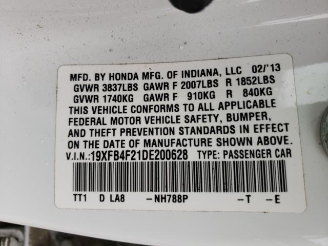2013 HONDA CIVIC HYBR 19XFB4F21DE200628
