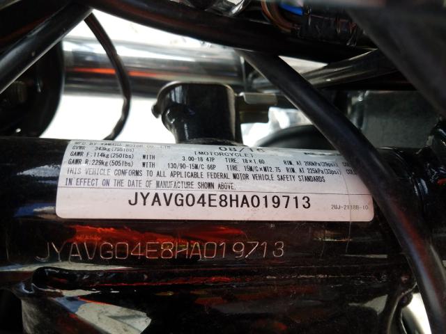 2017 YAMAHA XV250 JYAVG04E8HA019713