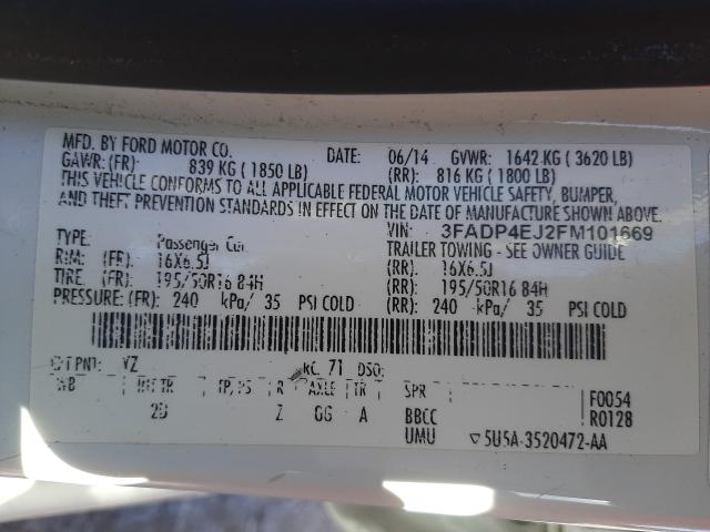2015 FORD FIESTA SE 3FADP4EJ2FM101669
