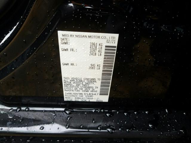 2021 NISSAN ALTIMA SV 1N4BL4DV3MN358947