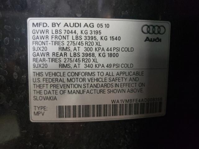 2010 AUDI Q7 PRESTIG WA1VMBFE4AD008356
