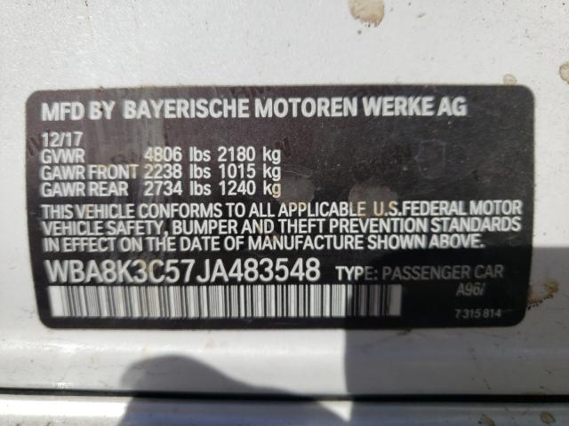 2018 BMW 330 XI WBA8K3C57JA483548