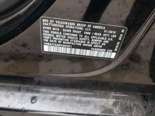 2015 VOLKSWAGEN PASSAT S 1VWAT7A30FC067571