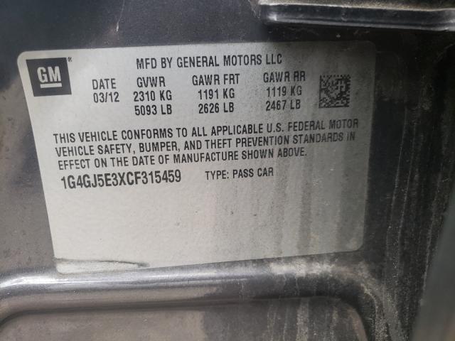 2012 BUICK LACROSSE T 1G4GJ5E3XCF315459