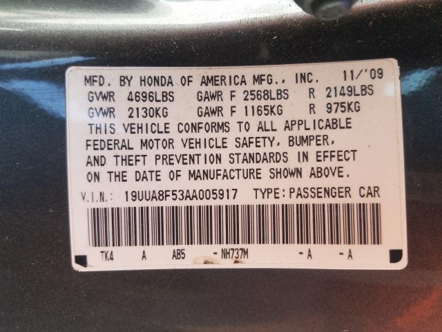 2010 ACURA TL 19UUA8F53AA005917