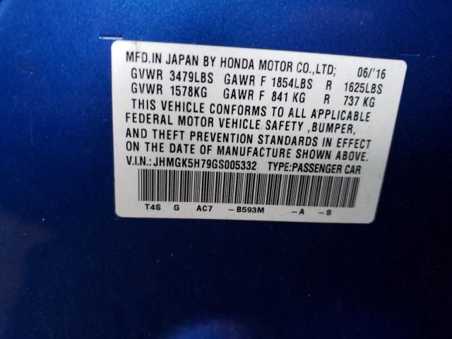 2016 HONDA FIT EX JHMGK5H79GS005332