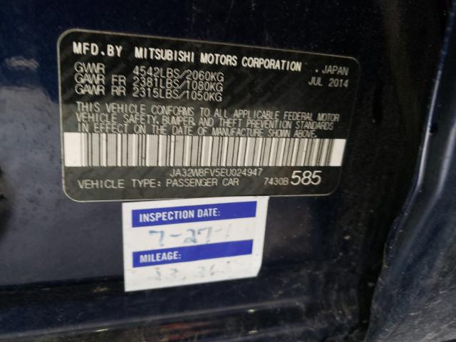 2014 MITSUBISHI LANCER EVO JA32W8FV5EU024947