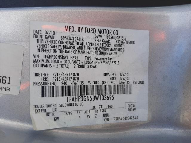 2011 FORD FOCUS SES 1FAHP3GN5BW103695
