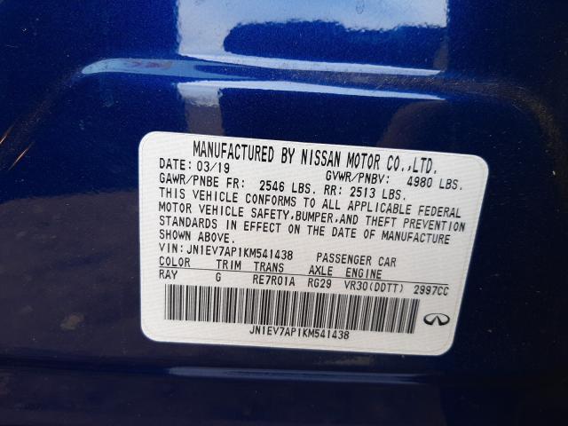 2019 INFINITI Q50 LUXE JN1EV7AP1KM541438