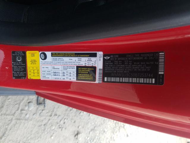 2011 MINI COOPER WMWSU3C50BT253744