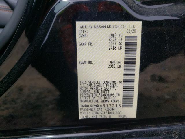 2020 NISSAN ALTIMA SR 1N4BL4CV6LN317213