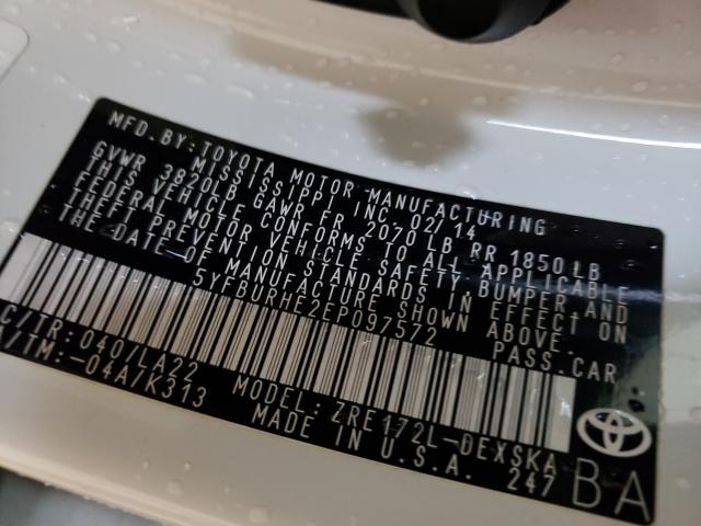 2014 TOYOTA COROLLA L 5YFBURHE2EP097572