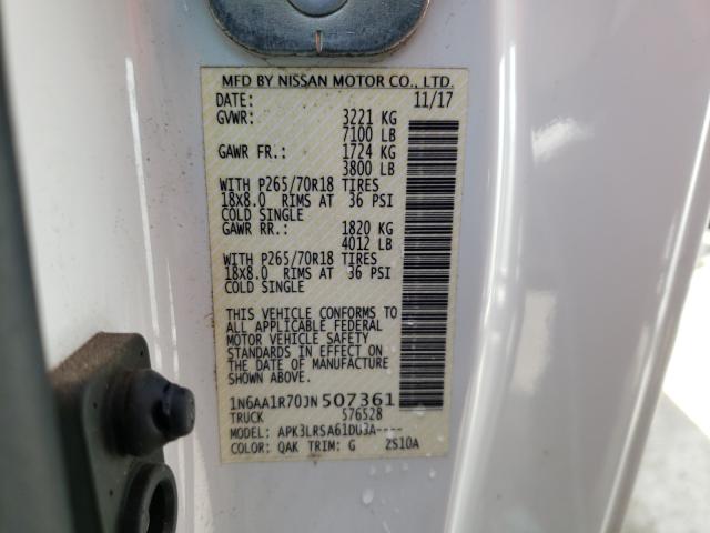 2018 NISSAN TITAN S 1N6AA1R70JN507361