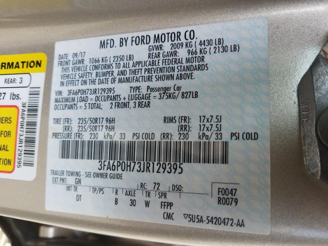 2018 FORD FUSION SE 3FA6P0H73JR129395