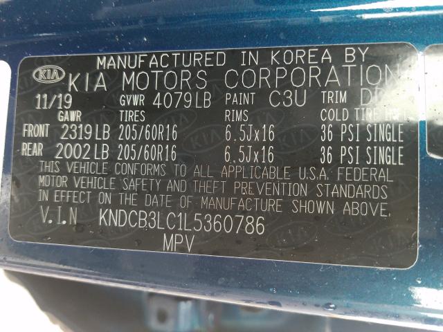 2020 KIA NIRO LX KNDCB3LC1L5360786