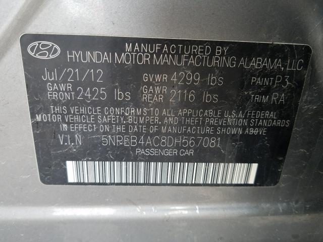 2013 HYUNDAI SONATA GLS 5NPEB4AC8DH567081