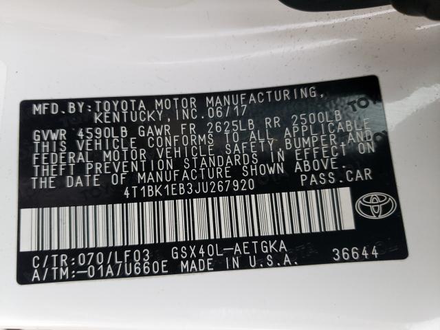 2018 TOYOTA AVALON XLE 4T1BK1EB3JU267920