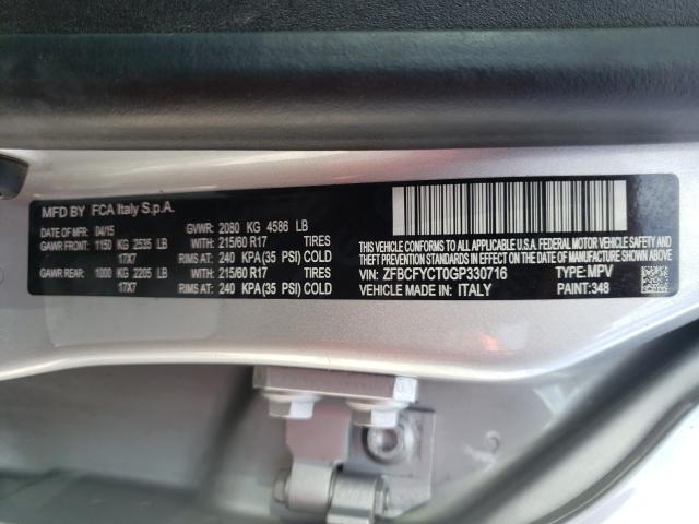 2016 FIAT 500X TREKK ZFBCFYCT0GP330716