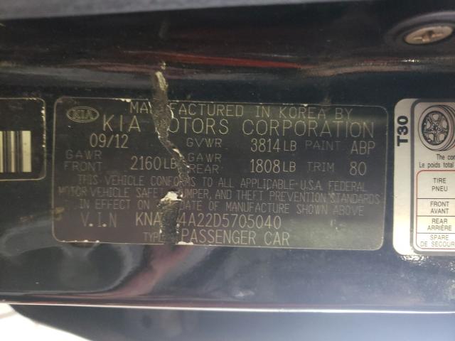 2013 KIA FORTE KNAFU4A22D5705040