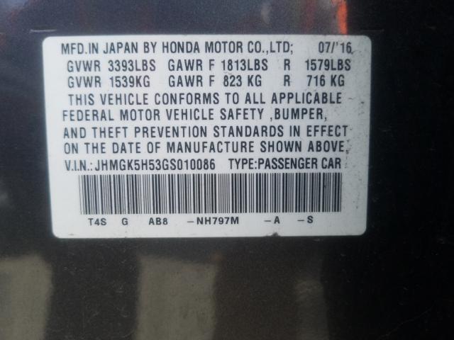 2016 HONDA FIT LX JHMGK5H53GS010086