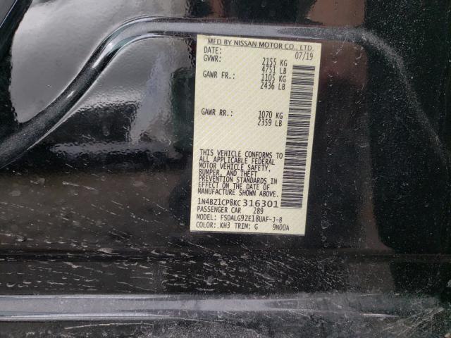 2019 NISSAN LEAF S PLU 1N4BZ1CP8KC316301