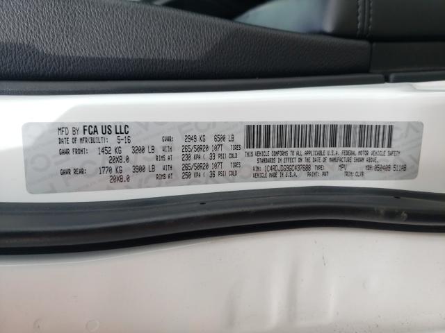 2016 DODGE DURANGO LI 1C4RDJDG9GC437688