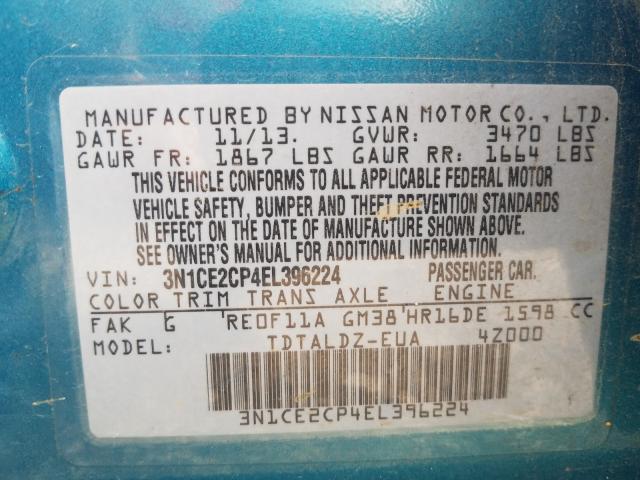 2014 NISSAN VERSA NOTE 3N1CE2CP4EL396224