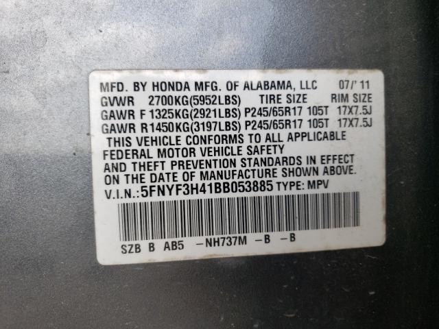 2011 HONDA PILOT EX 5FNYF3H41BB053885