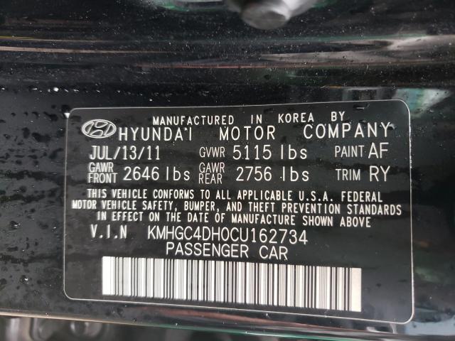 2012 HYUNDAI GENESIS 5. KMHGC4DH0CU162734